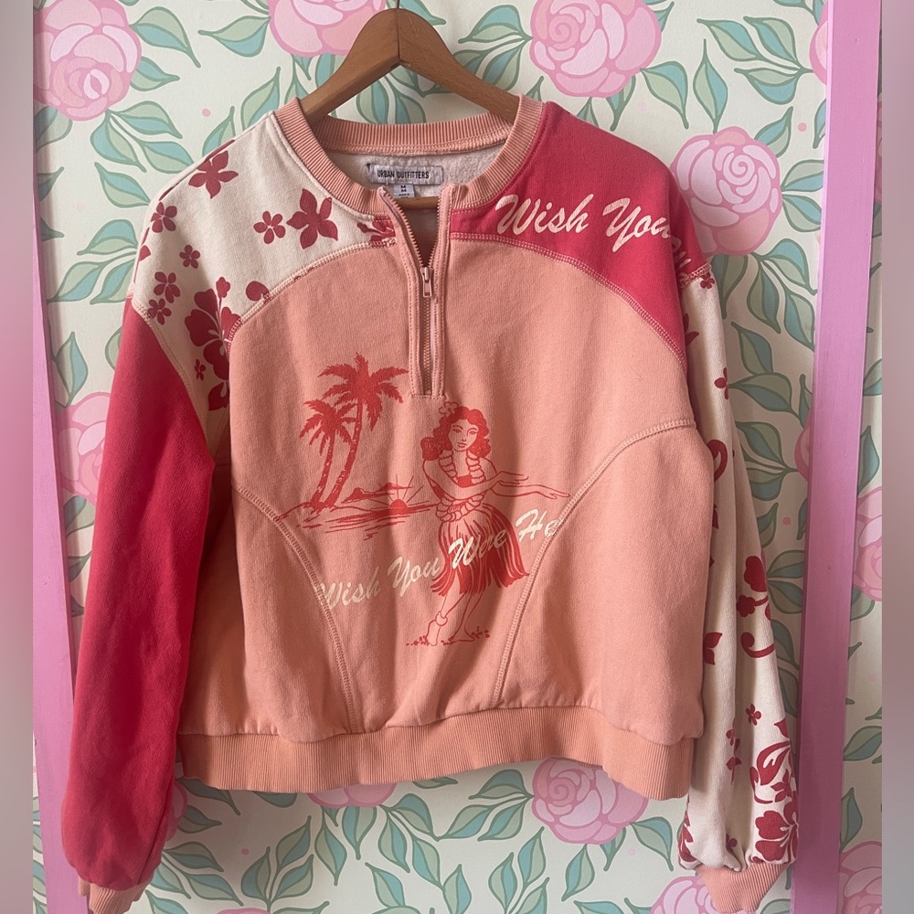 Hawaiian Urban Outfitters half zip sweater
